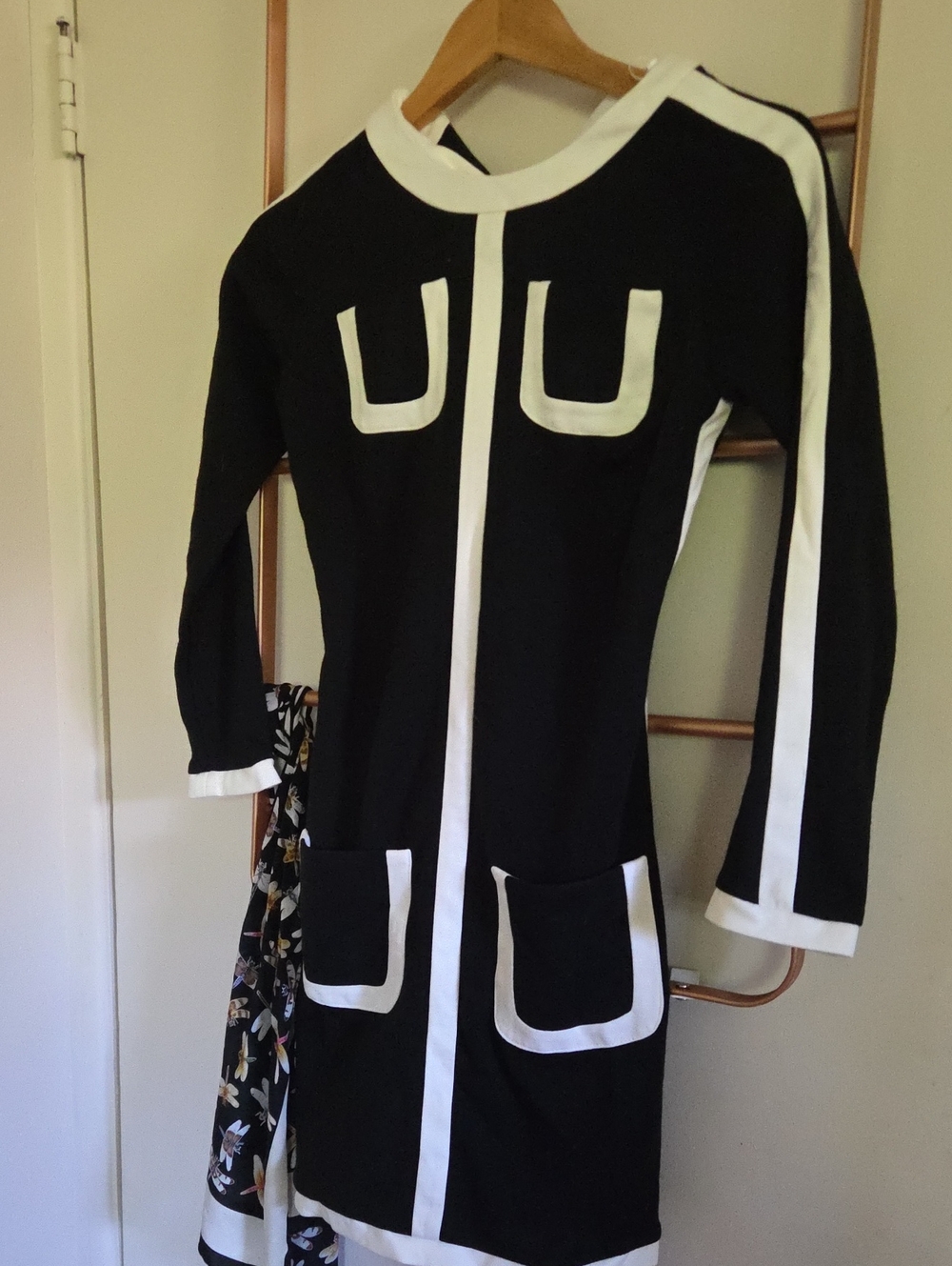 Marmalade Shop Black and White Contrast Trim Mod Dress
